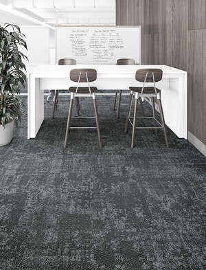 Knit Wit Carpet Tile, Black / Silver, 19.69 x 19.69/50 cm x 50 cm, Nylon, Recycled Content | Flor