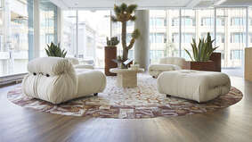 Knit Wit Carpet Tile, Black / Silver, 19.69 x 19.69/50 cm x 50 cm, Nylon, Recycled Content | Flor