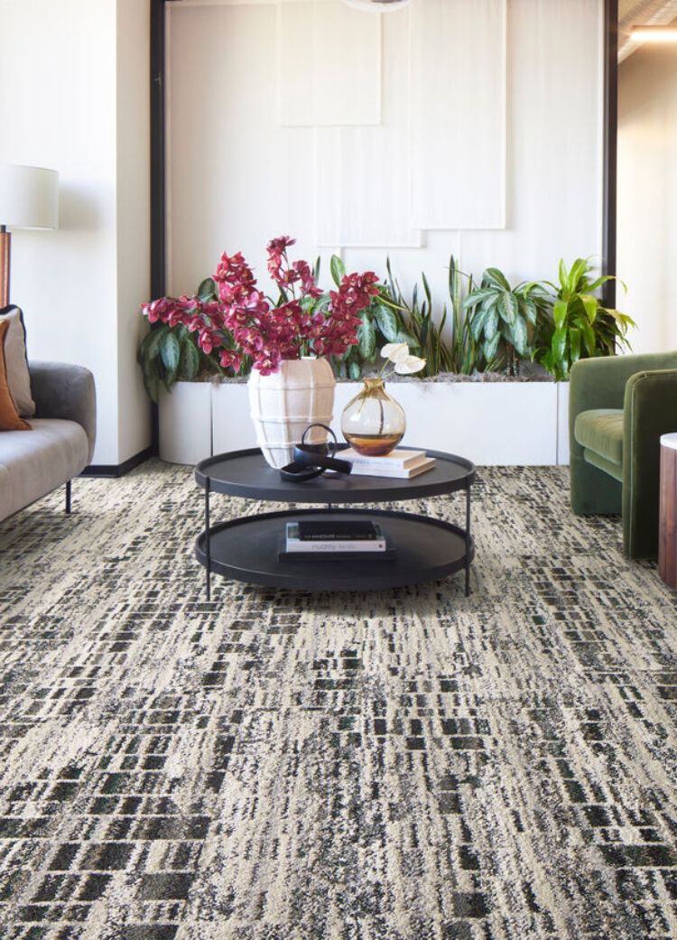 Reflective Sky: Mirrored Heights Carpet Tile by Interface